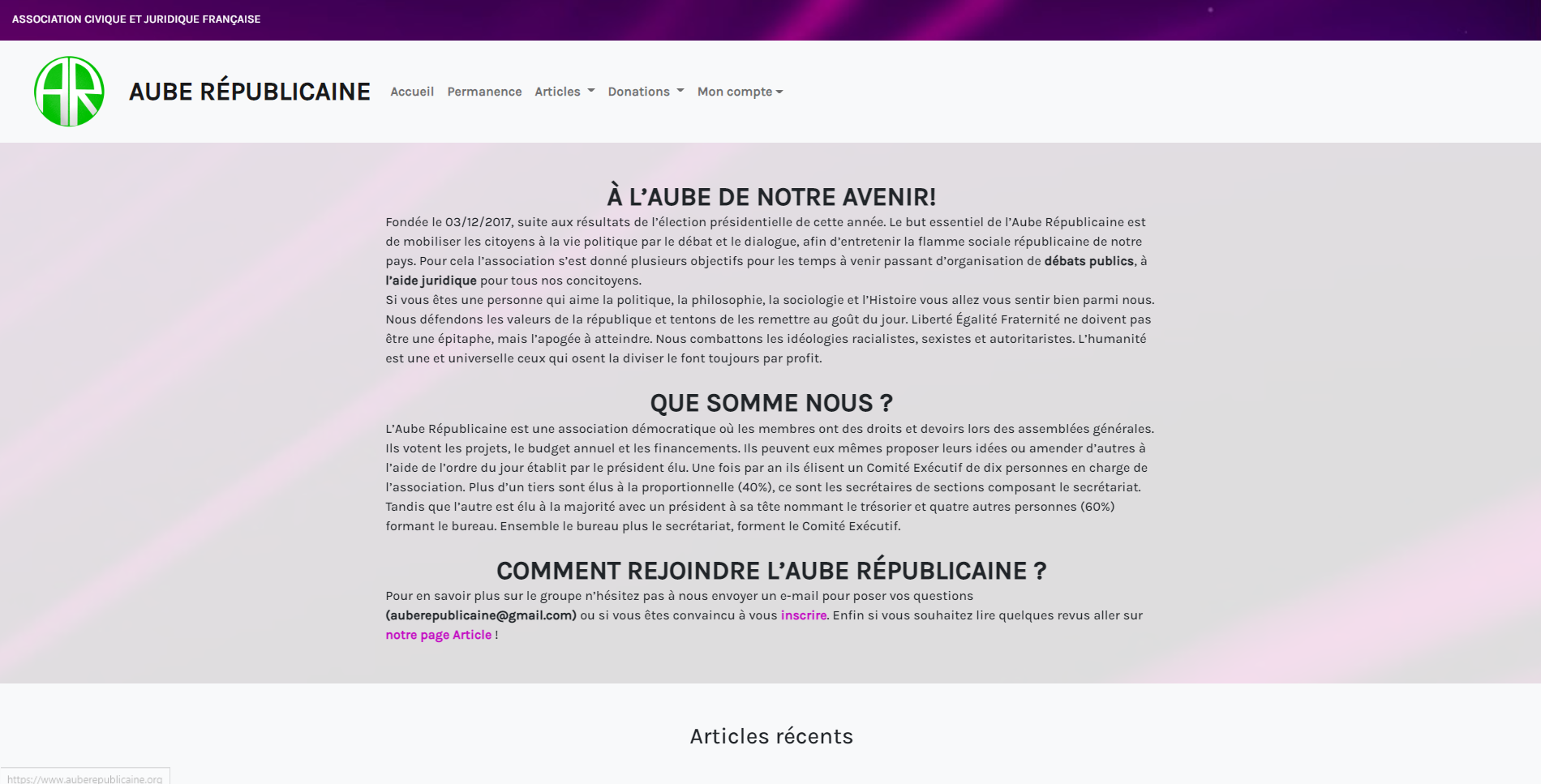 Joachim Da Silva - Projet Aube Républicaine
